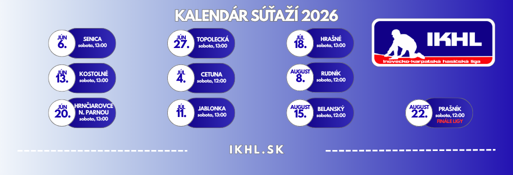 Kalendár súťaží IKHL 2026