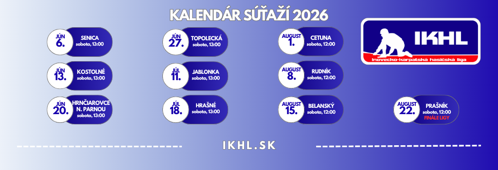 Kalendár súťaží IKHL 2026