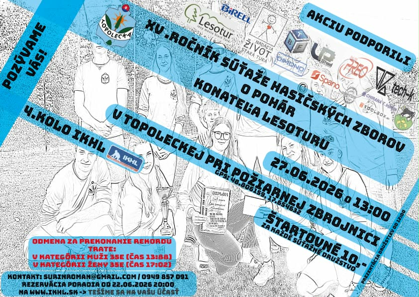 15. ročník súťaže hasičských zborov o pohár konateľa Lesoturu_poster